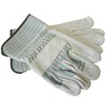 The Brush Man Split Cowhide Leather Gloves, Safety Cuff, Elastic Back, Large, 12PK GLOVE-9466